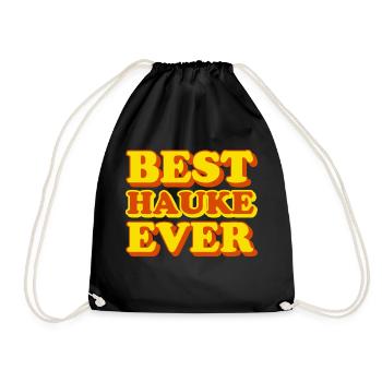 Hauke Vorname Lustiges Geschenk - Turnbeutel - Schwarz - Vorne