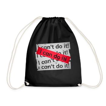 Je peux le faire! - Sac de sport léger - noir - Devant