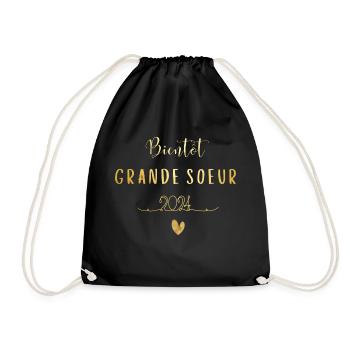 Grande sœur 2024-annonce grossesse - Sac de sport léger - noir - Devant
