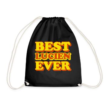 Lustiges Geschenk mit Vornamen Lucien - Turnbeutel - Schwarz - Vorne