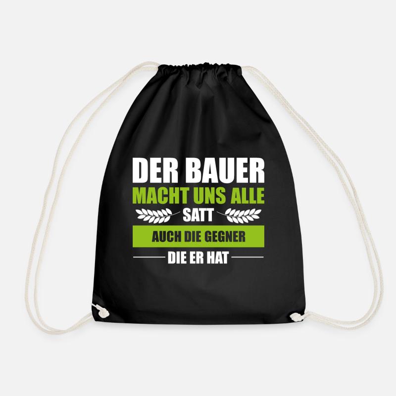 Der Bauer Macht Uns Alle Satt Landwirt Bauerndemo - Turnbeutel - Schwarz