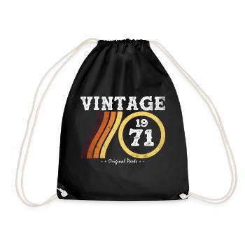Retro Vintage 1971 - Classic Limited Edition 53 - Drawstring Bag - black - Front