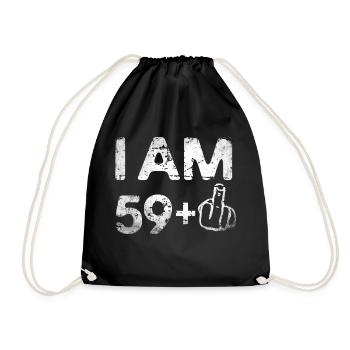 I on the 59+ 60th birthday - Drawstring Bag - black - Front