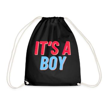 It s a Boy - Es ist ein Junger - Geburt Reveal - Turnbeutel - Schwarz - Vorne