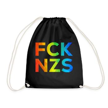 Fck NZS Regenbogen - Turnbeutel - Schwarz - Vorne