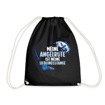 Angler Fishing Fishing Rod Fishing - Drawstring Bag - black - Front