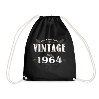 60 Years Old Vintage 1964 Limited Edition 60th - Drawstring Bag - black - Front