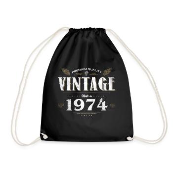 50 Years Old Vintage 1974 Limited Edition 50th - Drawstring Bag - black - Front