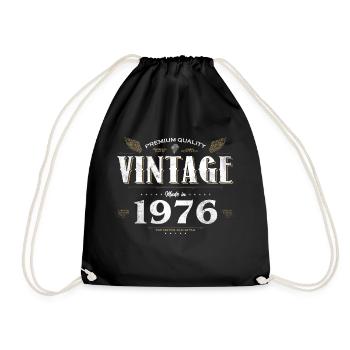 48 Years Old Vintage 1976 Limited Edition 48th - Drawstring Bag - black - Front