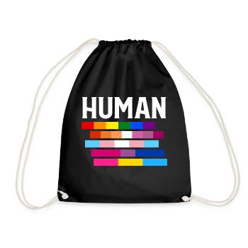 LGBT MENSCHLICHER STOLZ - Turnbeutel - Schwarz - Vorne