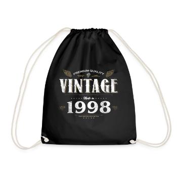26 Years Old Vintage 1998 Limited Edition 26th - Drawstring Bag - black - Front