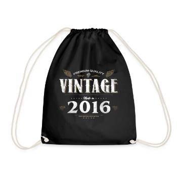 8 Years Old Vintage 2016 Limited Edition 8th - Drawstring Bag - black - Front