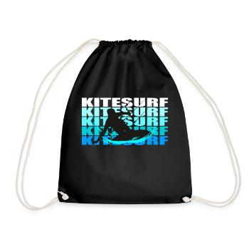 Kitesurf - Drawstring Bag - black - Front