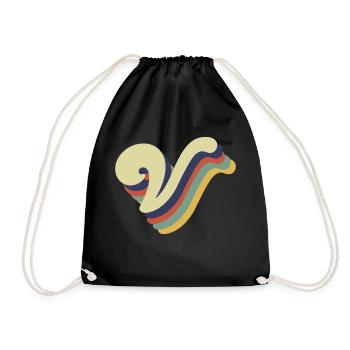 Lettre v rétro - Sac de sport léger - noir - Devant