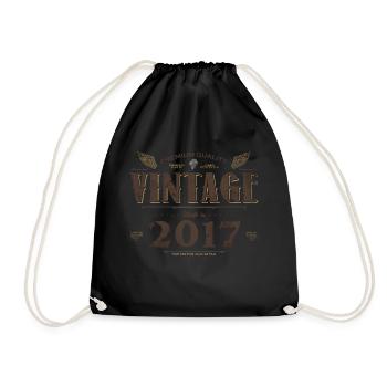17 Years Old Vintage 2017 Limited Edition 7th - Drawstring Bag - black - Front