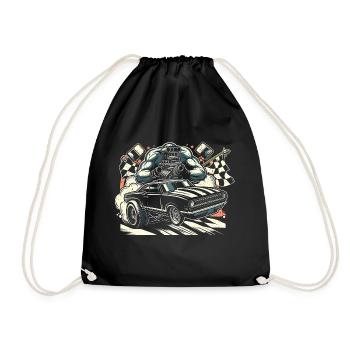 Course de voitures de dragsters - Cadeau pour les fans de sport automobile ! - Sac de sport léger - noir - Devant