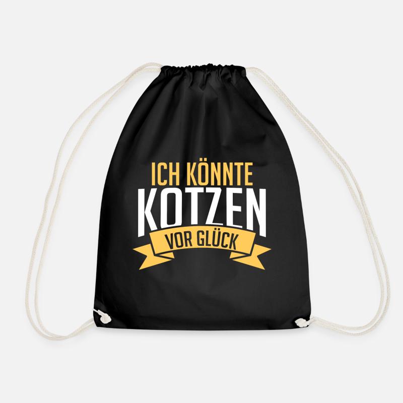 I'm in such a good mood I could puke - Drawstring Bag - black