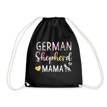 German Shepherd Mama Dog Lover for Mom Owner - Drawstring Bag - black - Front