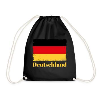Deutschland Germany Flag German Pride - - Drawstring Bag - black - Front
