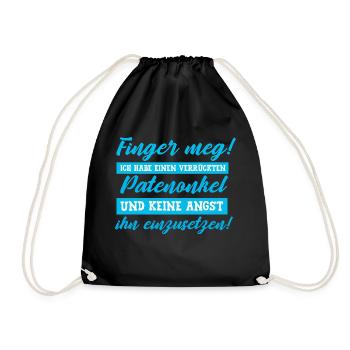 Funny Godfather Christening Baby Sayings Gift Godfather - Drawstring Bag - black - Front