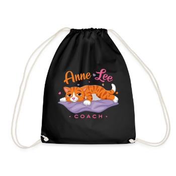 Hebrew Hebräisch lustige Katze - Ein Li Coach - Turnbeutel - Schwarz - Vorne