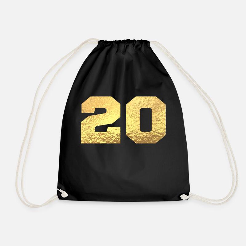 Numéro 20 paillettes doré - 20e anniversaire - Sac de sport léger - noir