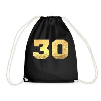 Numéro 30 paillettes doré - 30e anniversaire - Sac de sport léger - noir - Devant