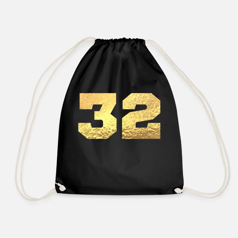 Numéro 32 paillettes doré - 32e anniversaire - Sac de sport léger - noir