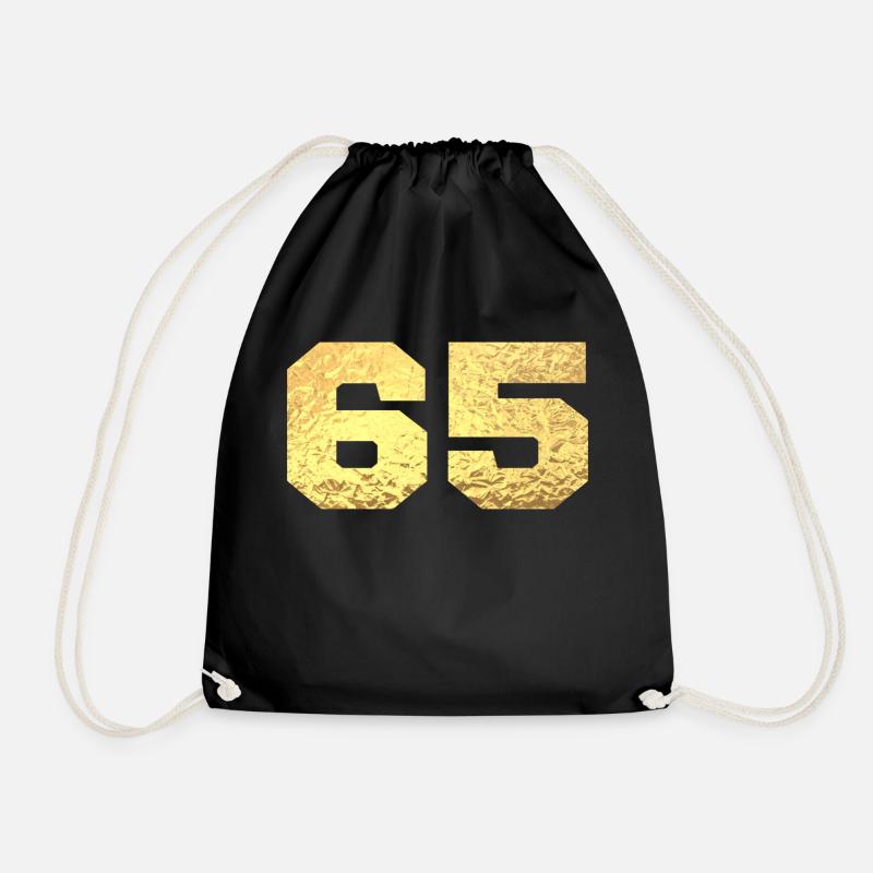 Numéro 65 paillettes doré - 65e anniversaire - Sac de sport léger - noir
