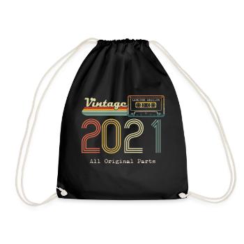 2021 Original 2021 Vintage Vintage Retro anniversa - Drawstring Bag - black - Front