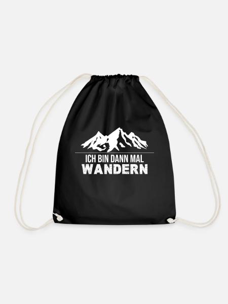 Wandern - ich bin dann mal wandern - Turnbeutel - Schwarz
