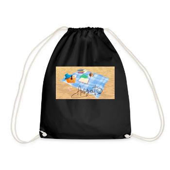 Auszeit Strandurlaub Bücher - Turnbeutel - Schwarz - Vorne