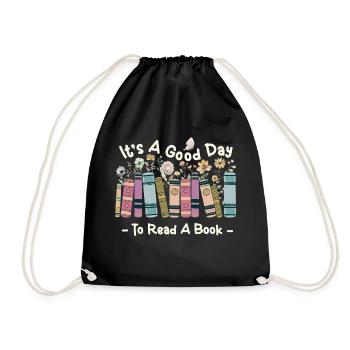 It’s A Good Day To Read A Book - Book Lover - Drawstring Bag - black - Front