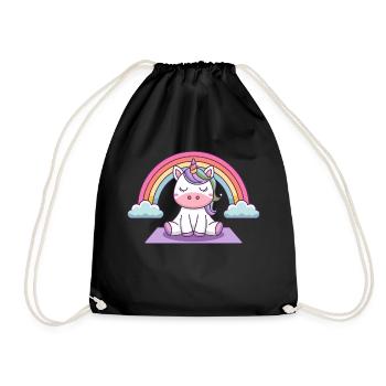 licorne de yoga - Sac de sport léger - noir - Devant
