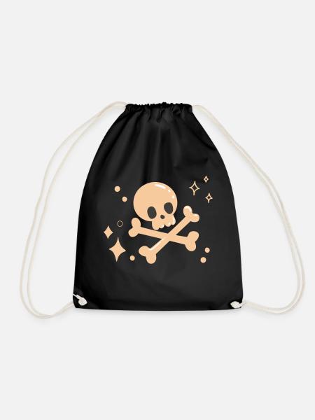 Süßer Totenkopf Pink Halloween Pinkoween - Turnbeutel - Schwarz
