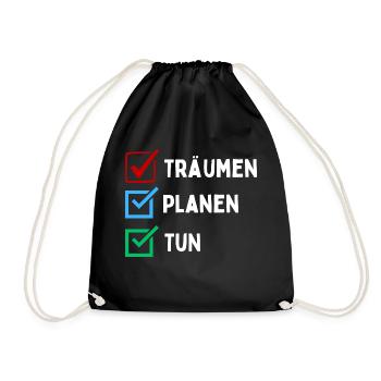 Plan de rêve faire liste de contrôle conception coloré rouge bleu - Sac de sport léger - noir - Devant