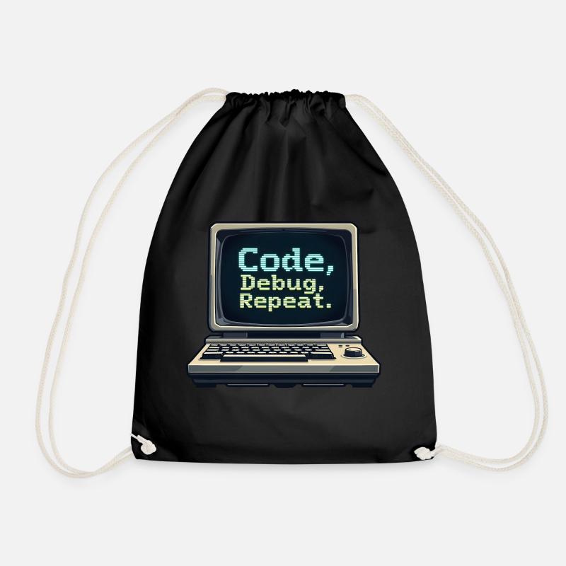 Code Debug Repeat - Software Engineer - Drawstring Bag - black