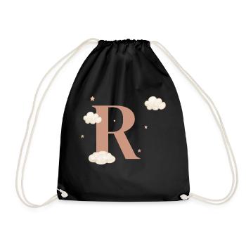 Lettre r nuages étoiles - Sac de sport léger - noir - Devant