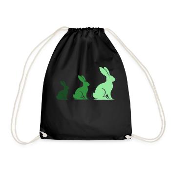 Rabbit Rabbit 3 - Drawstring Bag - black - Front