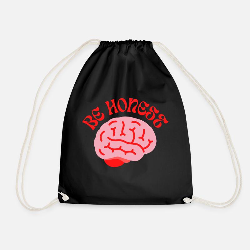 Be Honest – Mindful Retro mind - Drawstring Bag - black