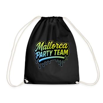Mallorca Party Team Bunt - Turnbeutel - Schwarz - Vorne