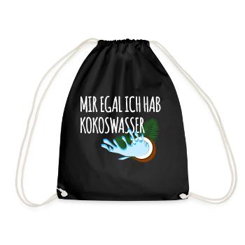 Mir Egal Ich Hab Kokoswasser - Turnbeutel - Schwarz - Vorne