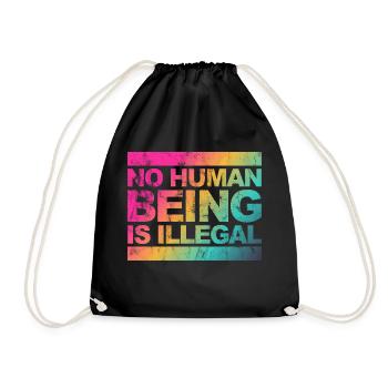 no human is illegal - The Original - Turnbeutel - Schwarz - Vorne