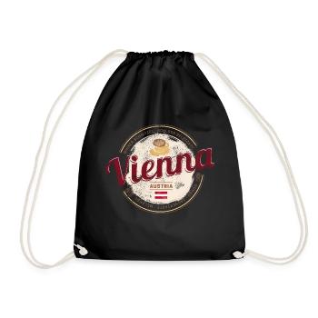 Vienna Austria Vintage Capital Souvenir - Drawstring Bag - black - Front