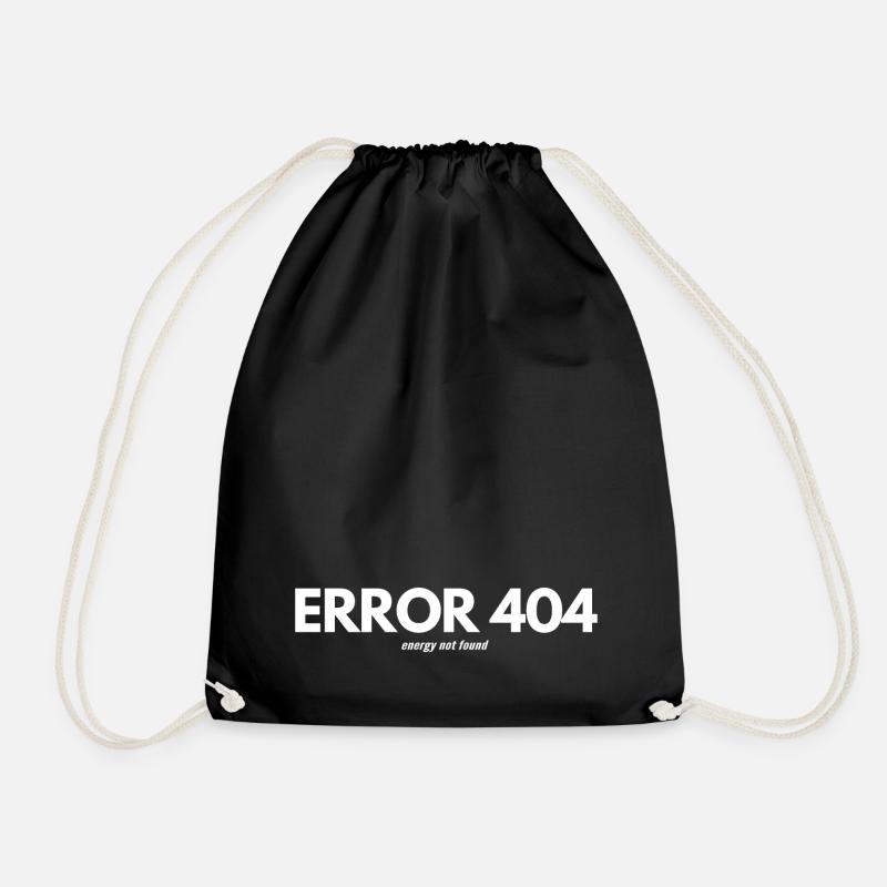 ERROR 404 Fehlermeldung | witziges Print - Turnbeutel - Schwarz