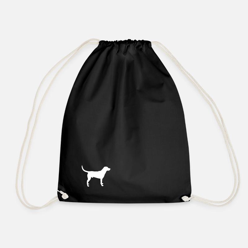 Labrador Dog white - Drawstring Bag - black