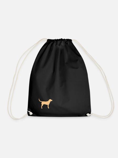 Labrador Hund – orange sand - Turnbeutel - Schwarz