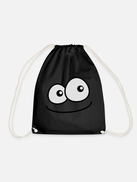 Sourire Bande dessinée Visage Coquin Grin - Sac de sport léger - noir