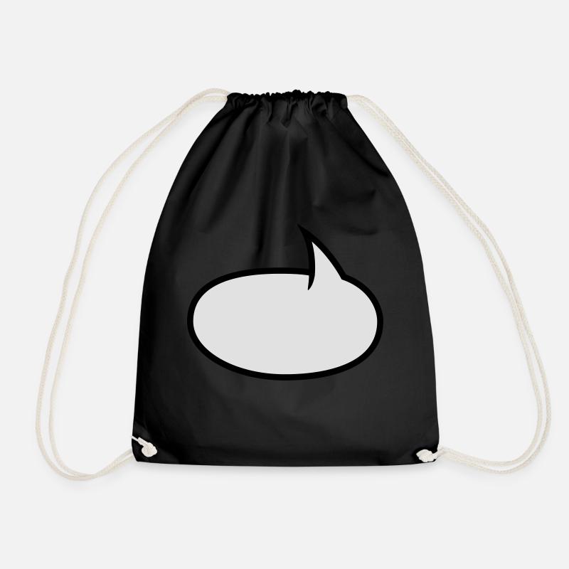 Two-tone comic bubble - Drawstring Bag - black