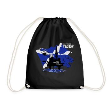 Oil Rig Oil Field North Sea Tiger Aberdeen - Drawstring Bag - black - Front